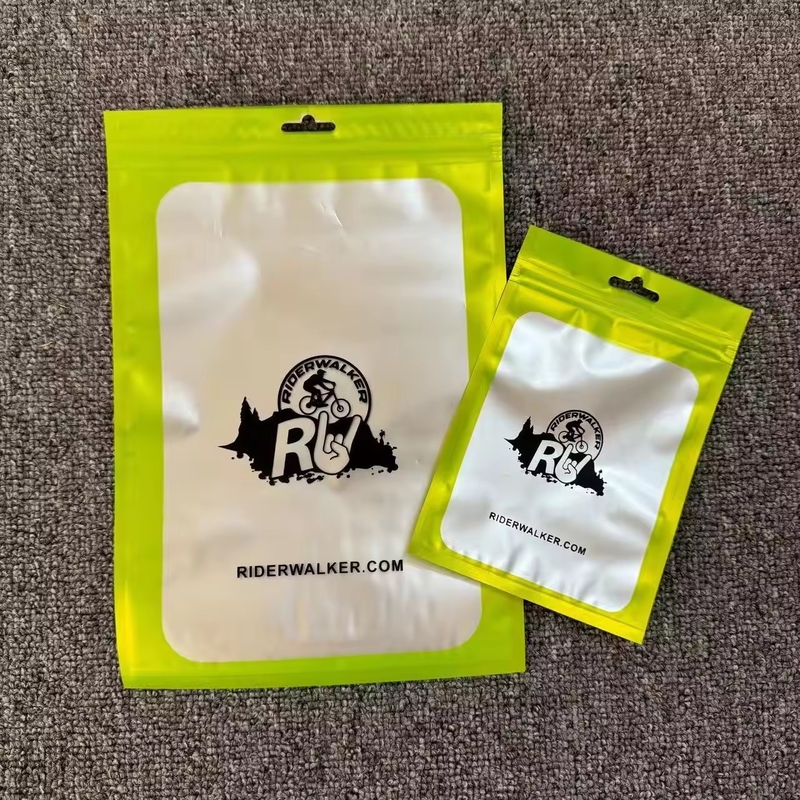 100 peças Mylar Proof odor bolsas recolocáveis com janela clara fechadura fechadura de fecho de fechadura de joias bolsa de plástico transparente