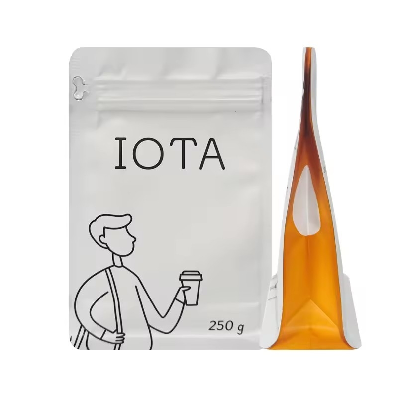 Reciclável Impressão personalizada de fundo plano 250g 1Lb Farinha sacos de café válvula lado Gusset embalagem lateral