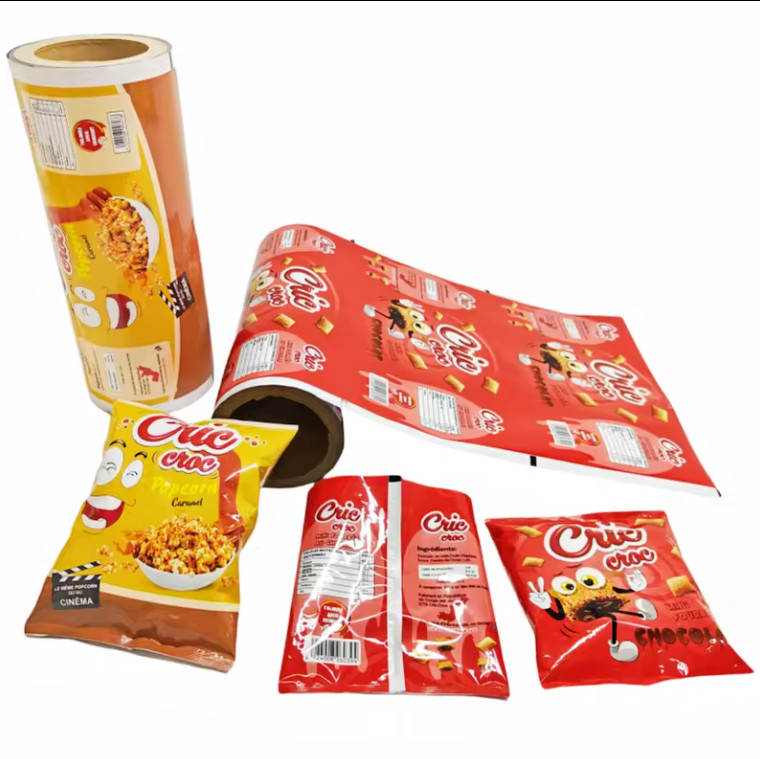 Embalagem Impressa em Plástico Saquete de Laminação Quente Bolsa de Snack de Alimentos BOPP PET Alumínio CPP PE Chip de Batata Rolo de Filme Selado