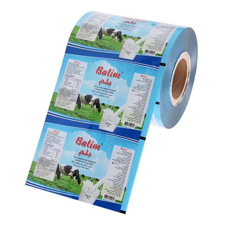 Embalagem de alimentos em rolos de filme de plástico laminado de alumínio flexível para embalagem de leite, especiarias, pó de embalagem de chá, açúcar, filme de vedação