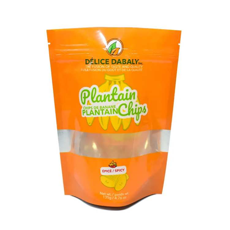 Snack Chips Embalagem Logotipo personalizado Zipper Sacos de qualidade alimentar Saco Saquete Chips de plátano Plástico composto recolocável