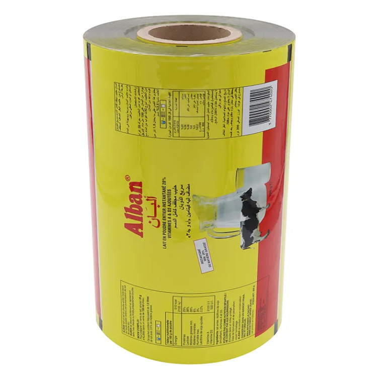 Rolo de filme de plástico laminado de alumínio de especiarias e plástico de embalagem de plástico para alimentos Rolos de filme de embalagem material para leite em pó