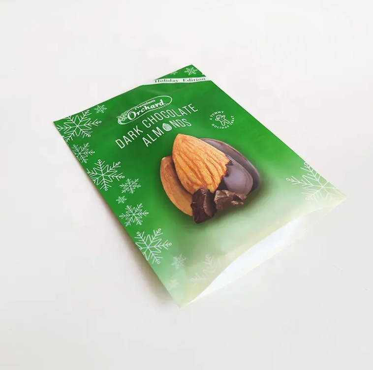 Impressão sob medida Bolsa de suporte de fechadura Embalagem de frutos secos Embalagem de plástico Snack Amêndoas Nozes de caju Sacos de embalagem