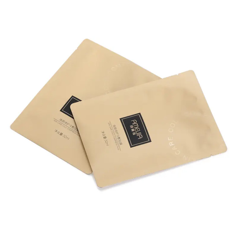 Pequenas saquetas de amostra de plástico de folha de alumínio 3 lados fechados Saco de bolsa plana para loção de cuidados com a pele