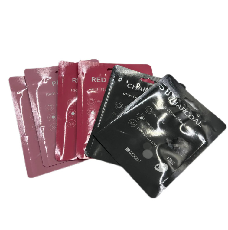 Cosméticos personalizados de alta qualidade Saco de máscara facial Stand-Up Selo de três lados Fácil rasgar Folha de alumínio puro Selo térmico Material PE PET