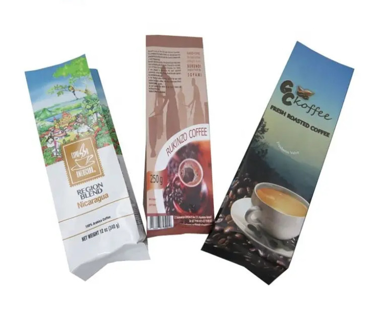 Folha de alumínio impressa sob medida fecho reutilizável válvula de via única lado sustentável colete de café chá alimentos sacos de embalagem de plástico