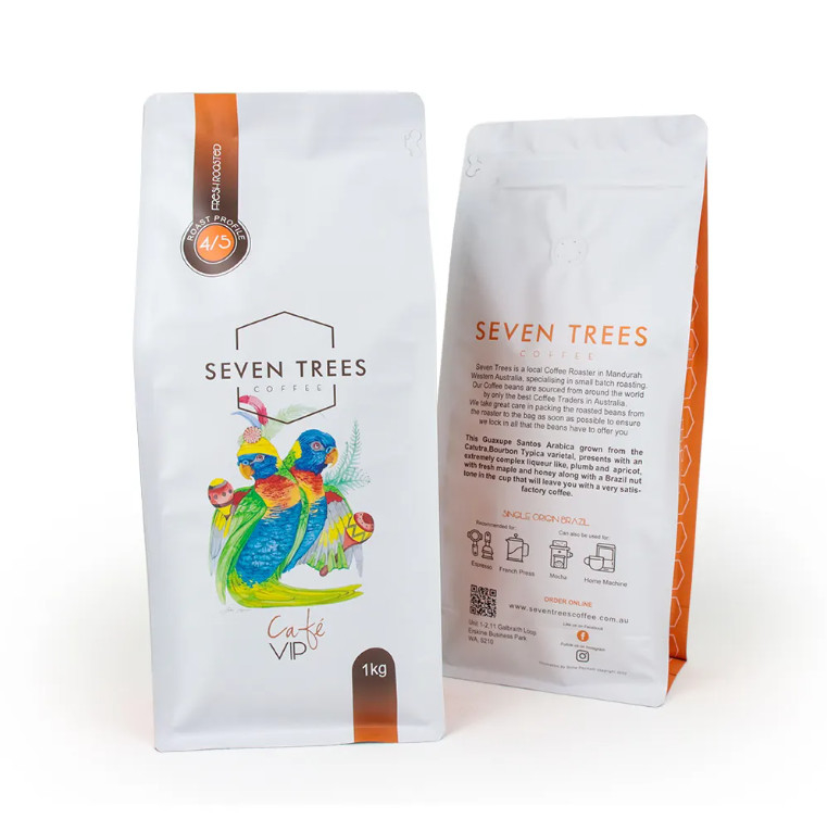Logotipo personalizado Impressão Bolsa de fundo plano Gusset Selo de oito lados Saco de alimentos para animais de estimação Saco de arroz Biscoito Produtos secos Alimentos Saco de plástico para café