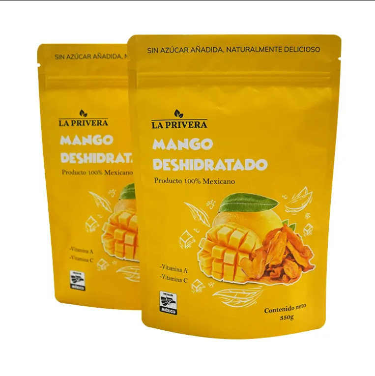 Bolsa de embalagem de alimentos em folha de alumínio seca de mangue personalizada recobrável Bolsa para frutas