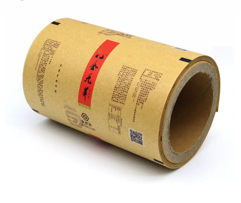 Embalagens personalizadas de papel kraft e rolos de filme de plástico para biscoitos de chá, batatas fritas - biodegradáveis e de qualidade alimentar