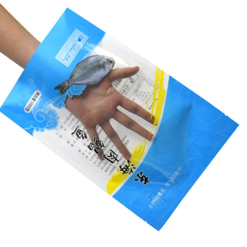 Impressão personalizada, vedação térmica, laminação, saco de nylon à prova de vazamento, embalagens de alimentos congelados de plástico para carne e peixe, saco de vácuo