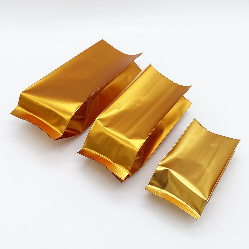 Saco Stand Up com Fundo Chato e Reforço Lateral com Logotipo Personalizado, Sacos de Chá de Folha de Alumínio com Selagem Térmica CPP e PE para Embalagem de Alimentos Plástica