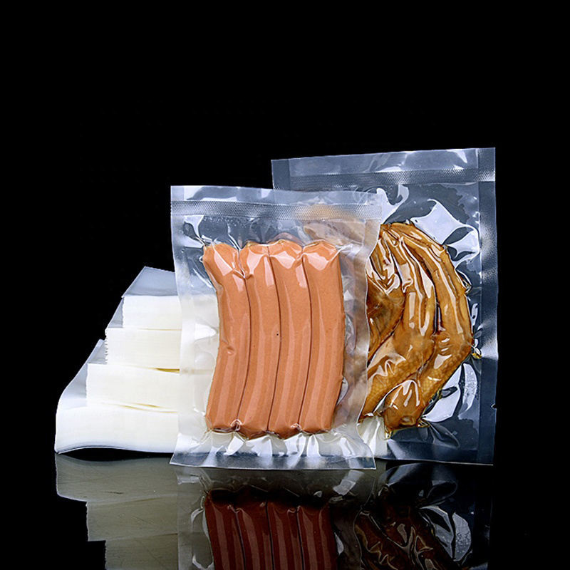 Plástico de qualidade alimentar personalizado, Alumínio puro, Saco a vácuo transparente selado em 3 lados, Saco para cozinhar a vapor, Embalagem para armazenamento de alimentos