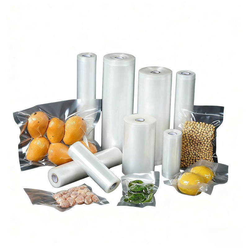 Saco de vácuo de nylon transparente de venda por grosso, impresso sob medida Saco transparente de um lado para carne ou vegetais