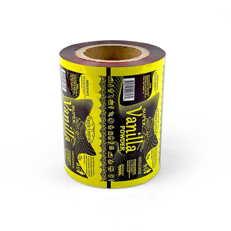 Rolo de filme para embalagem de sachês por máquina automática, plástico de grau alimentício PE laminado, filme para sachês de doces, biscoitos e salgadinhos